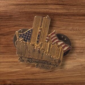 Vintage Gold and Red Enamel Pin